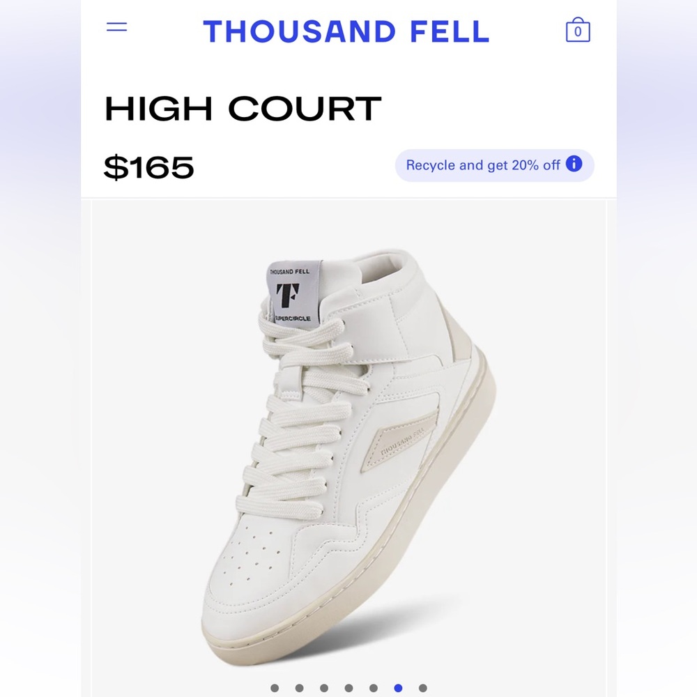 Thousand Fell Women's High Court White Sneakers